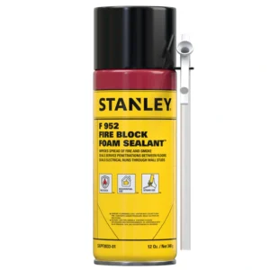 Stanley F952 Fire Block Foam Sealant - Insulating Foam Sealant, Straw Use 12oz