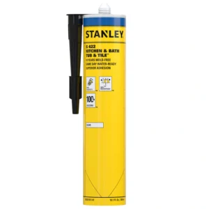 Stanley Kitchen & Bathroom 100% Silicone Sealant, Clear (Acetoxy cure) 10.1 fl oz